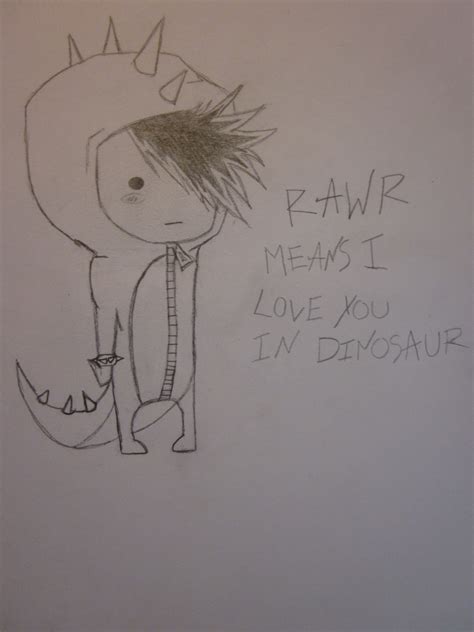 Emo Dinosaur Drawing By Onesadsong Dragoart