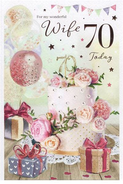 Icg Birthday Card Wife 70th The Card Shop Hexham