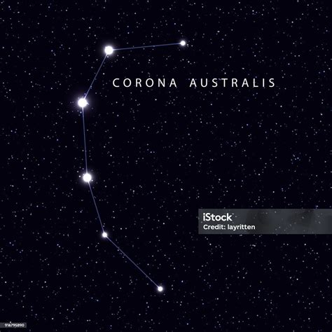 Constellation Corona Australis Astronomical Symbol Stock Illustration
