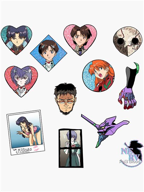 Neon Genesis Evangelion Sticker Sheet Sticker For Sale By