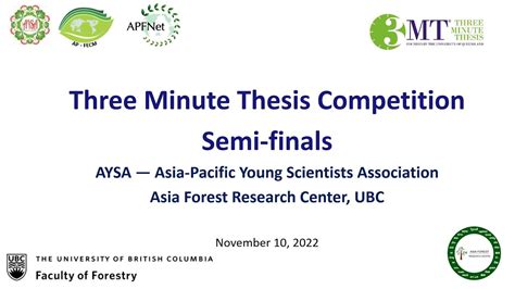 Three Minute Thesis Competition3mt Semi Finals Aysa 2022 Youtube