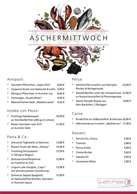 Der aschermittwoch ist der tag, an dem die vorösterliche fastenzeit beginnt. Aschermittwoch 2019 im Restaurant QuattroPassi - Zur Burg ...