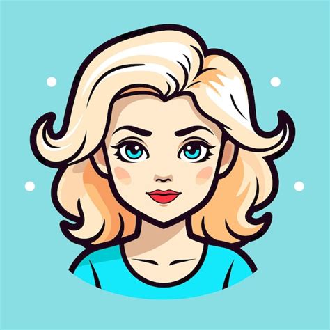 premium vector a drawing of a woman with blonde hair and blue eyes