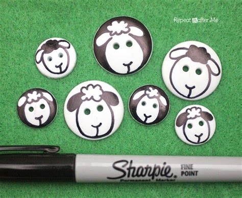 Sharpie Sheep Buttons Repeat Crafter Me Sheep Crafts Button Crafts