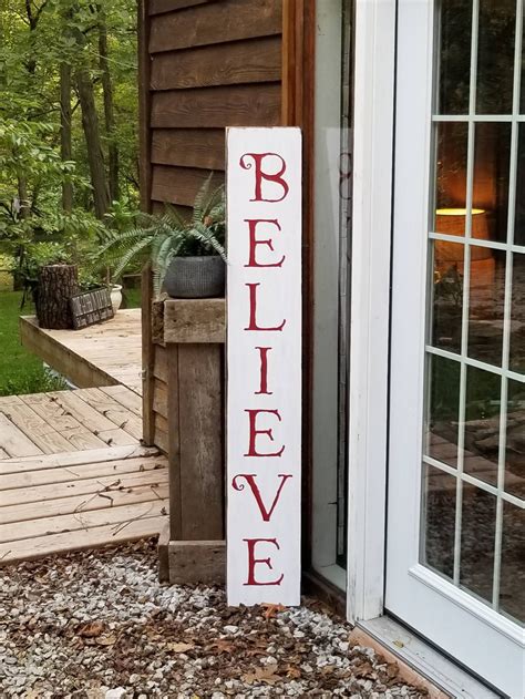 Believe Porch Sign Christmas Porch Sign Tall Believe Sign Etsy
