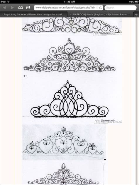 Tiara Piping Pattern 2 Cake Decorating Tutorials Pinterest Piping