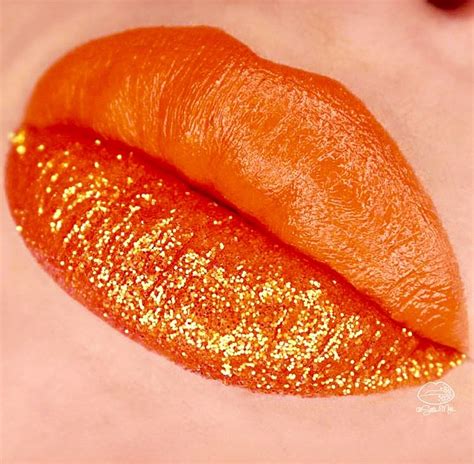 Glittering Orange Lips Orange Lipstick Best Lipstick Color