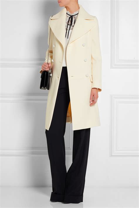 Chloé Chloé Double breasted Wool crepe Coat Lyst
