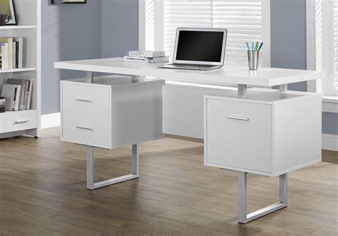 monarch specialties white hollow core silver metal office desk 60 inch buy online in india at