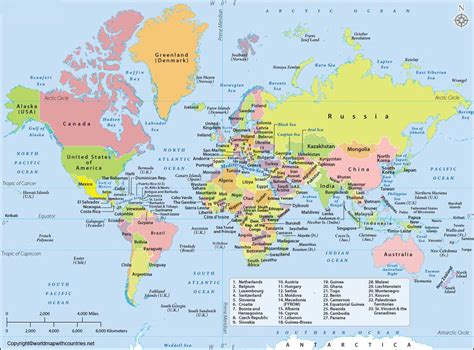 World Map With Countries Names And Continents World Map