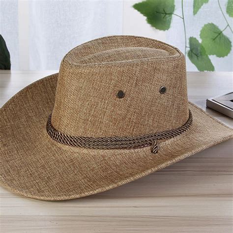Missky Men Summer Sun Hats Solid Color Cool Western Cowboy