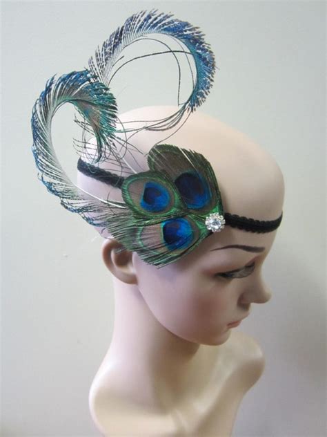 1920s Great Gatsby Peacock Feather Flapper Headband Ebay