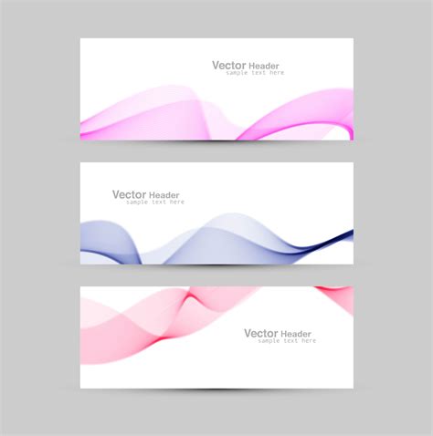 Abstract Colorful Business Header Wave Set Design 250572 Vector Art At