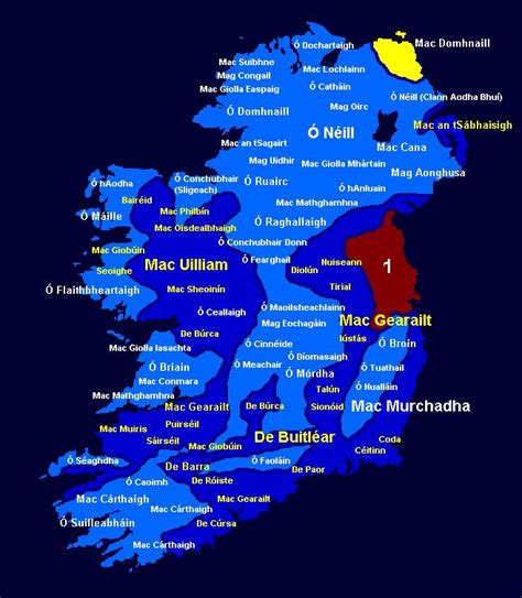 A Map Of Ireland With All The Major Cities And Their Respective Towns
