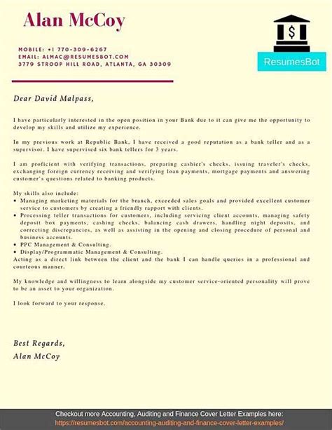 Bank Teller Cover Letter Samples And Templates Pdfword 2024 Rb