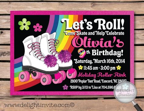 Roller Skating Birthday Invitation Free Template Roller Skating Party