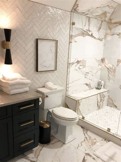 Calacatta Gold Marble Looking Porcelain Tile Gold Tiles Bathroom