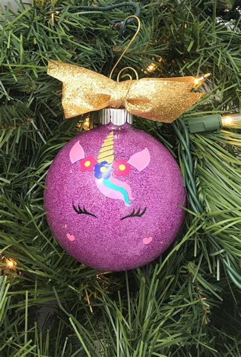 Unicorn Ornament Personalized Christmas Ornament Glitter