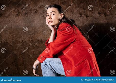 Nice Good Looking Woman Turning To You Stock Photo Image Of Person