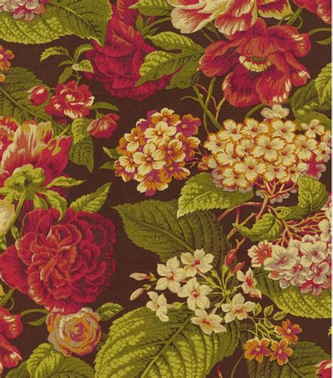 Home Decor Print Fabric Waverly Floral Flourish Cordial At