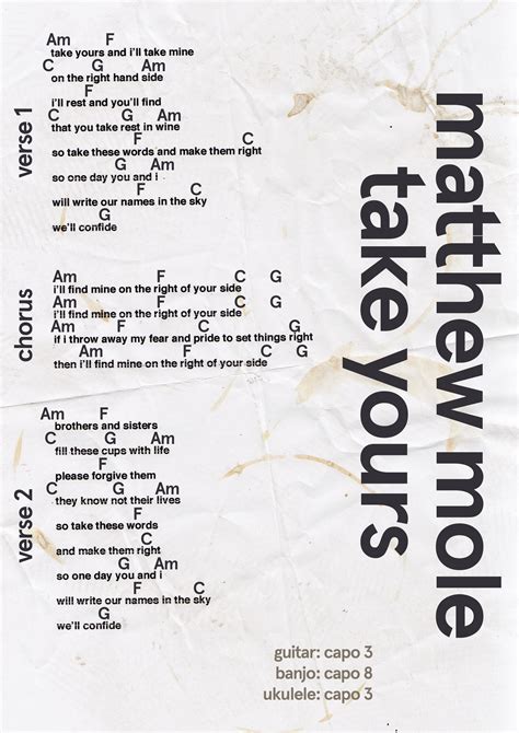 Recolectar 118+ images matthew mole take yours lyrics - Viaterra.mx