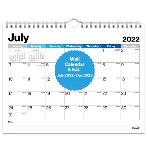 Buy Dunwell Office Wall Calendar 2022 2023 85x11 Blue Shades Use