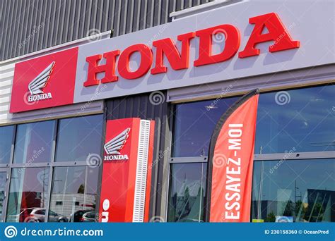 Honda Dealership Sign Text Motorbike Logo Brand On Store Japanese