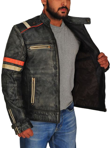 This is why it's a good idea to condition leather. Men Grey Biker Leather Jacket - Jackets Maker