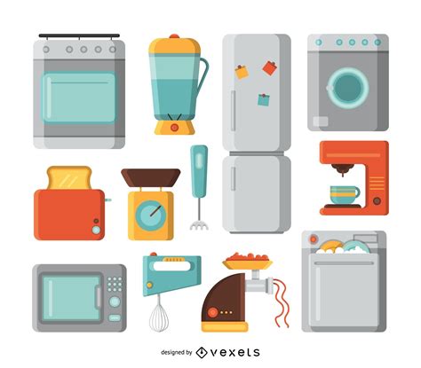 Kitchen Appliances Illustration Set Vector Download