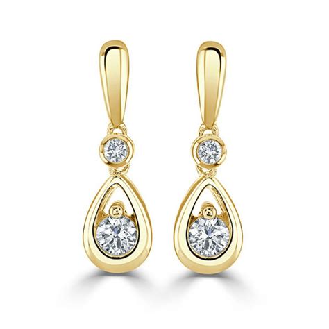 Teardrop Diamond Earrings Gold Diamond Teardrop Earrings