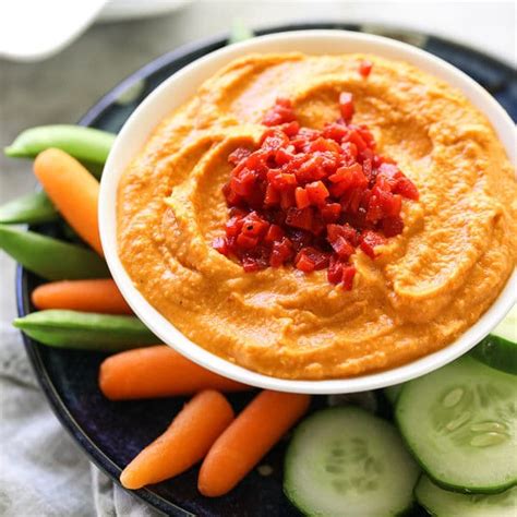 Spicy Roasted Red Pepper Hummus Foodiecrush