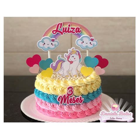 Feliz aniversario 3 añitos y 8 meses. Daniela Bolos 🎂 on Instagram: "Bolinho unicórnio super ...