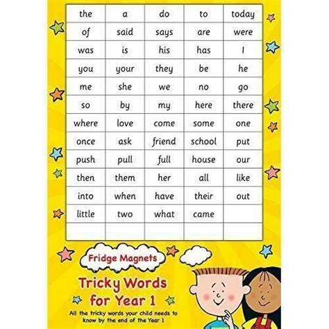 Fridge Magnets Tricky Words For Year 1 By Scholastic 9781407140766