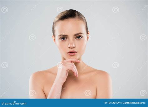 Naked Woman Looking At Camera And Stock Image Image Of Face Nude