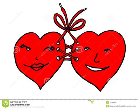 Hearts Stitched Together Stock Vector Illustration Of Card 35759986