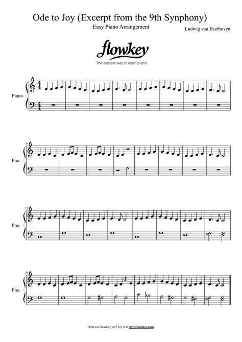 Ludwig Van Beethoven Ode To Joy Free Piano Sheet Music From Flowkey