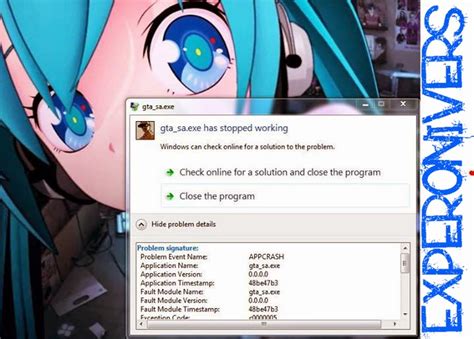 Maksud pesan ini ialah, windows explorer tidak merespon, kemudian crash dan berhenti berjalan (stopped working). Cara Mengatasi APPCRASH GTA San Andreas, "gta_sa.exe has ...