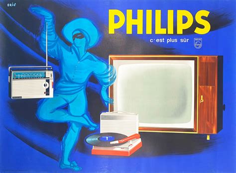 Philips Electronics Vintage French Poster By Eric 1960 Affiche