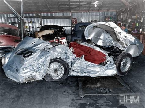 Remains Of James Deans Porsche 550 Spyder 1955 Colorized By Jorge