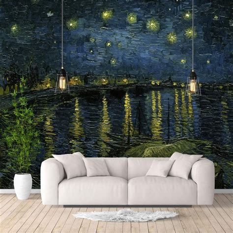 Add a wall mural to your room today! IDEA4WALL Wall Murals for Bedroom Starry Night by Van Gogh ...
