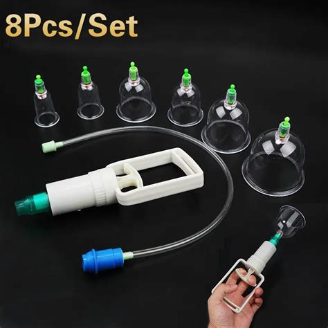 8pcsset Medical Jar Vacuum Cupping Cans Cellulite Suction Cup Suction Cups Body Therapy Massage