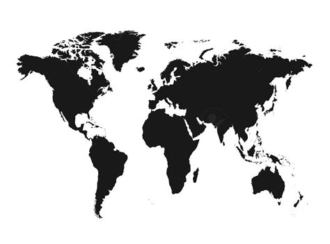The World Map Is Shown In Black And White With All Th