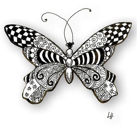 Lh Butterfly Zentangle Animals Zentangle Drawings Zentangle
