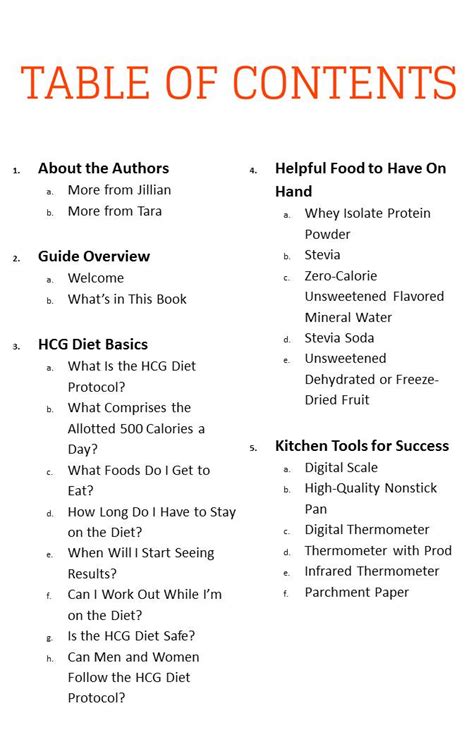 Contenu, table des matières… contents. We're Launching a Cookbook! | Everyday HCG