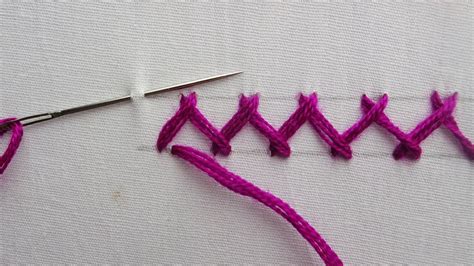Basic Hand Embroidery Tutorial Herringbone Stitch Youtube