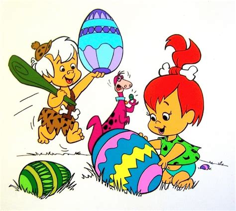 Pebbles And Bamm Bamm Easter Good Cartoons Flintstones Pebbles And