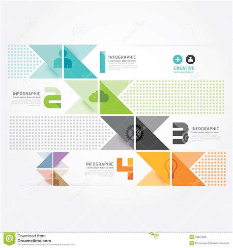 Modern Design Minimal Style Info Graphic Template Stock