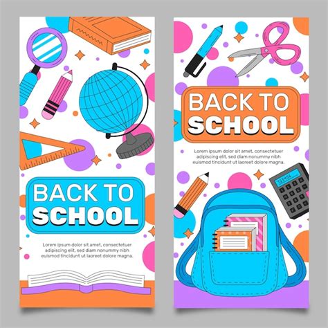 Free Vector Back To School Vertical Banners Set