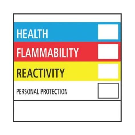 Health Flammability Reactivity Label Ams Printing