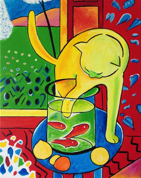 Hand Painted Henri Matisse The Cat With Red Fish Painting Reproduction